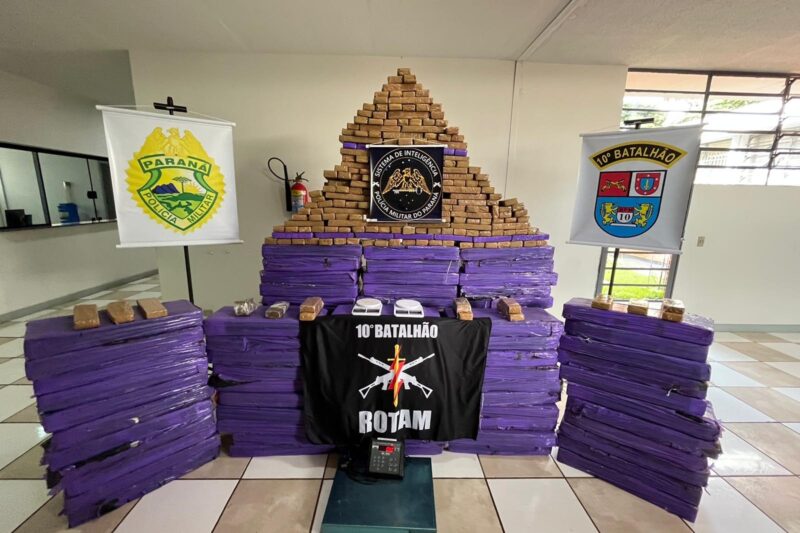 Após denúncia via 181, PMPR apreende 912 quilos de drogas em Apucarana –