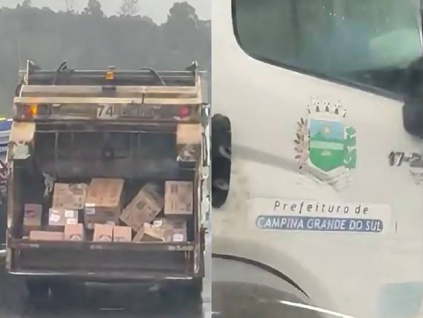 caminhao-prefeitura-saque-carga-br-116 caminhao-prefeitura-saque-carga-br-116