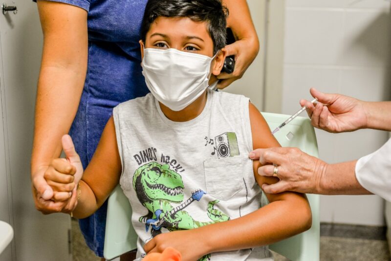 Vacinação das crianças em Santa Terezinha de Itaipu