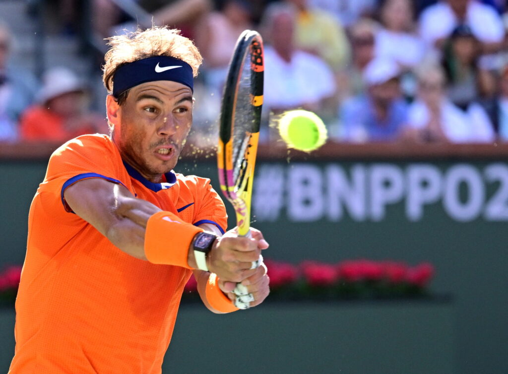 Rafael Nadal durante partida no torneio de Indian Wells, nos Estados Unidos