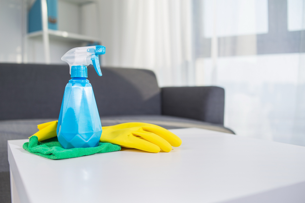 table-top-house-cleaning-products-spray-glove
