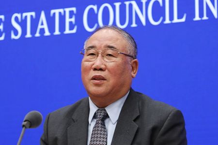 Xie Zhenhua durante entrevista coletiva em Pequim Xie Zhenhua durante entrevista coletiva em Pequim