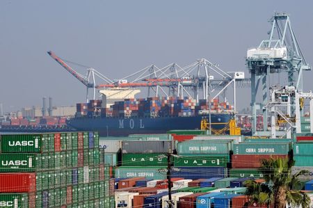 Vista do porto de Los Angeles, na Califórnia Vista do porto de Los Angeles, na Califórnia
