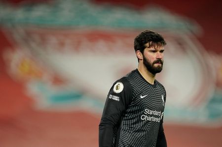 Alisson durante partida do Liverpool contra o Manchester City pelo Campeonato Inglês Alisson durante partida do Liverpool contra o Manchester City pelo Campeonato Inglês