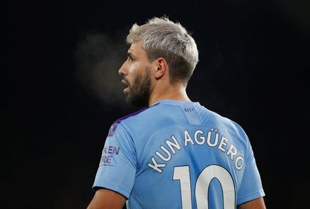 Sergio Aguero em jogo do City contra Sheffield United Sergio Aguero em jogo do City contra Sheffield United