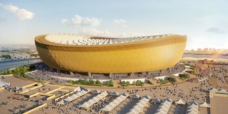 Imagem virtual de estádio que irá receber a final da Copa do Mundo de 2022 no Catar Imagem virtual de estádio que irá receber a final da Copa do Mundo de 2022 no Catar