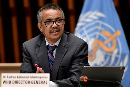 Diretor-geral da Organização Mundial da Saúde (OMS), Tedros Adhanom Ghebreyesus, participa de uma coletiva de imprensa em Genebra, Suíça Diretor-geral da Organização Mundial da Saúde (OMS), Tedros Adhanom Ghebreyesus, participa de uma coletiva de imprensa em Genebra, Suíça