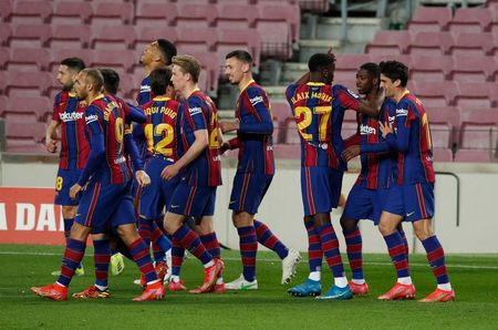 Jpgadores do Barcelona durante partida contra o Real Valladolid pelo Campeonato Espanhol Jpgadores do Barcelona durante partida contra o Real Valladolid pelo Campeonato Espanhol