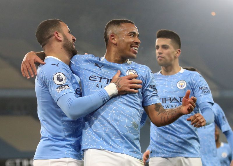 Gabriel Jesus comemora gol do Manchester City