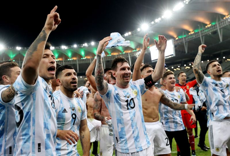 Argentinos comemoram título da Copa América