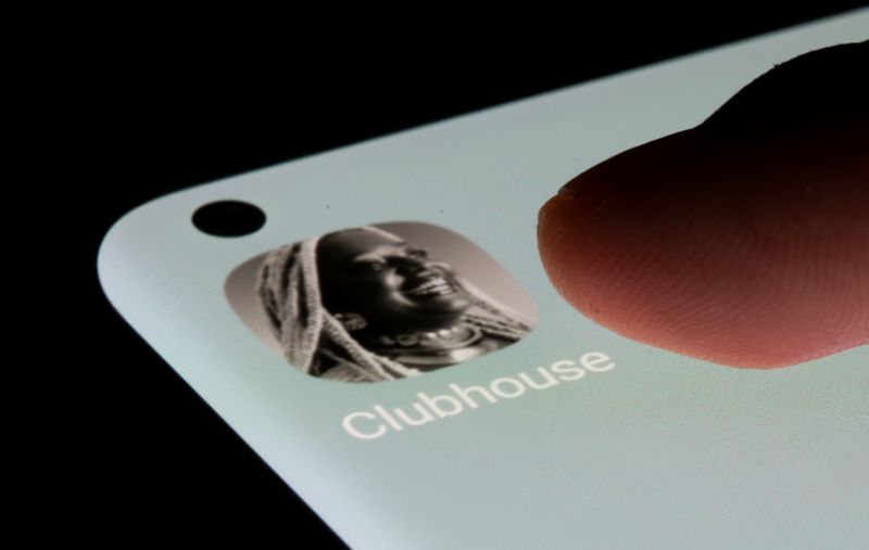 Ícone do aplicativo Clubhouse em smartphone