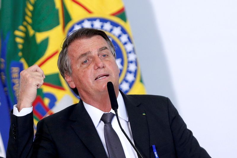 Presidente Jair Bolsonaro durante cerimônia no Palácio do Planalto