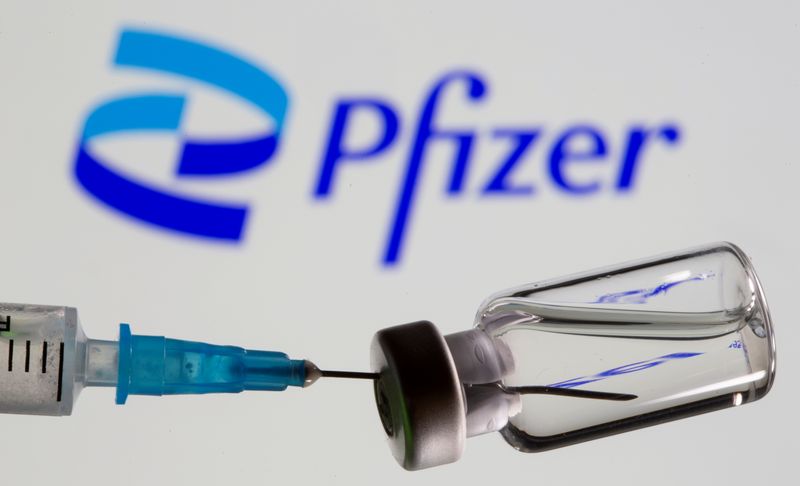 Ilustração de vacina contra Covid-19 da Pfizer