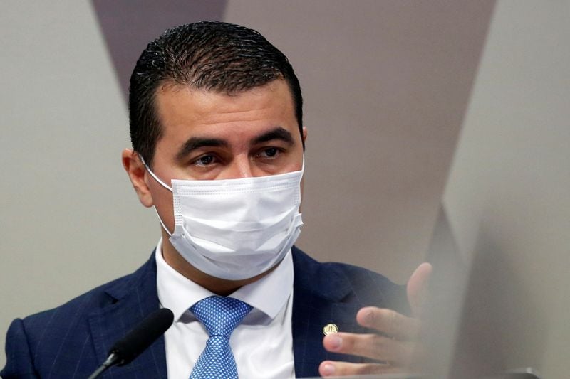 Deputado Luís Miranda durante depoimento à CPI da Covid no Senado Deputado Luís Miranda durante depoimento à CPI da Covid no Senado