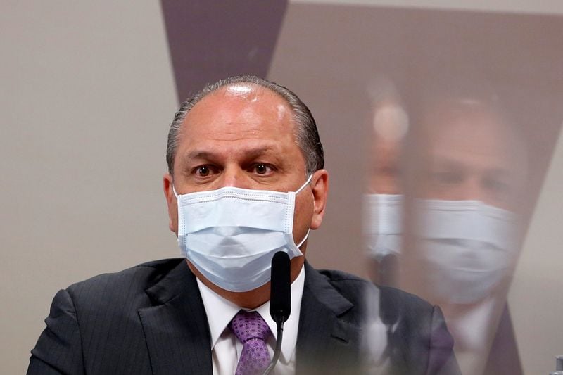 Líder do governo na Câmara, Ricardo Barros, durante depoimento à CPI da Covid no Senado
