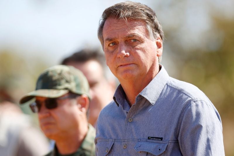Presidente Jair Bolsonaro durante exercício militar em Formosa, Goiás