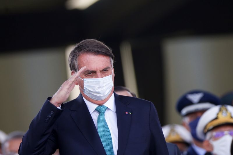 Presidente Jair Bolsonaro durante cerimônia do Dia do Soldado em Brasília