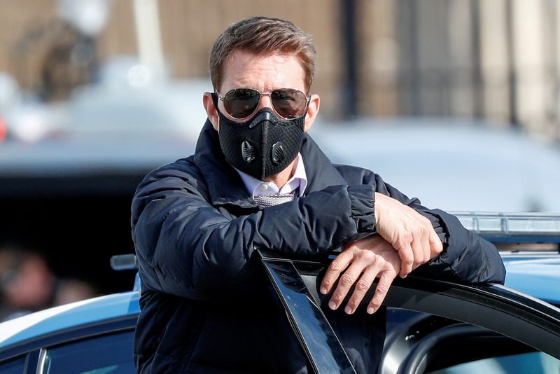 Ator Tom Cruise em set de “Missão Impossível 7” em Roma