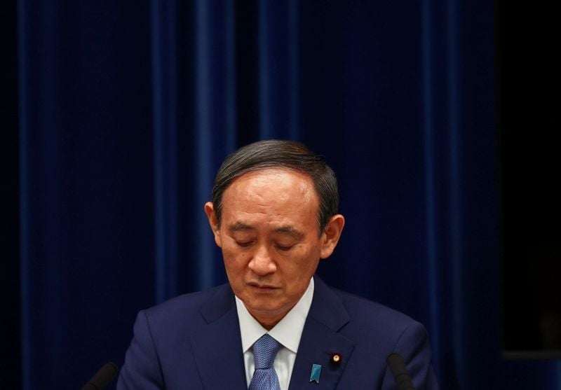 Primeiro-ministro do Japão, Yoshihide Suga, duante entrevista coletiva em Tóquio Primeiro-ministro do Japão, Yoshihide Suga, duante entrevista coletiva em Tóquio
