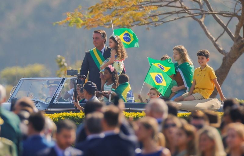 Bolsonaro em cerimônia pelo Dia da Independência, em Brasília
