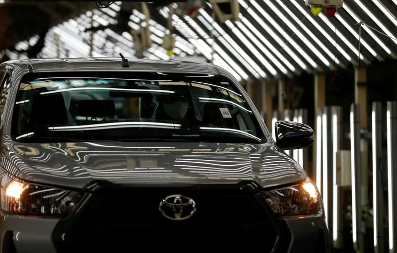 Vista de linha de montagem da Toyota