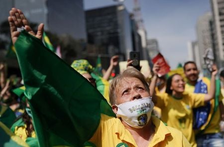 Apoiadores do presidente Jair Bolsonaro durante ato do 7 de Setembro na Avenida Paulista