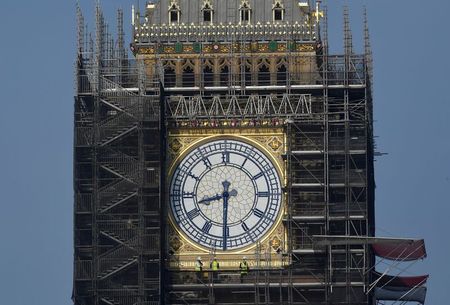 Relógio Big Ben, em Londres, durante reforma