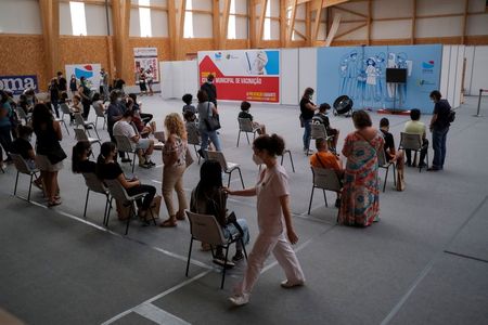Centro de vacinação contra Covid-19 em Seixal, em Portugal