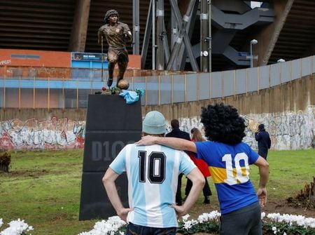 Homenagem a Diego Maradona no aniversário de um ano da morte do ídolo argentino