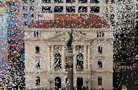 Comemoração do Ano Novo no centro de São Paulo em 2017