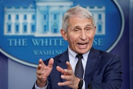 Anthony Fauci durante entrevista na Casa Branca