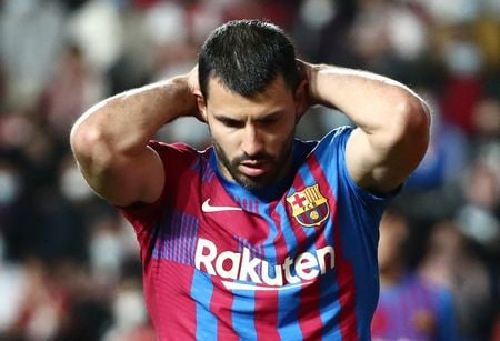 Sergio Aguero durante partida do Barcelona contra o Rayo Vallecano pelo Campeonato Espanhol