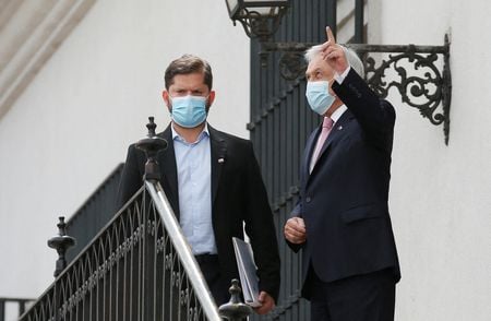 Presidente do Chile, Sebastian Piñera, recebe o presidente eleito, Gabriel Boric, em Santiago