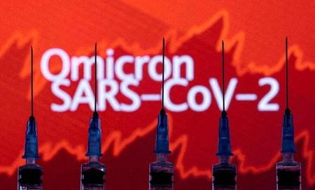 Foto de ilustração sobre a variante Ômicron do coronavírus