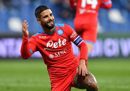 Lorenzo Insigne durante partida entre Napoli e Sassuolo pelo Campeonato Italiano