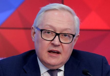 Vice-ministro das Relações Exteriores da Rússia, Sergei Ryabkov, durante entrevista coletiva em Moscou
