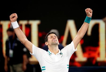 Djokovic comemora conquista do aberto da Austrália