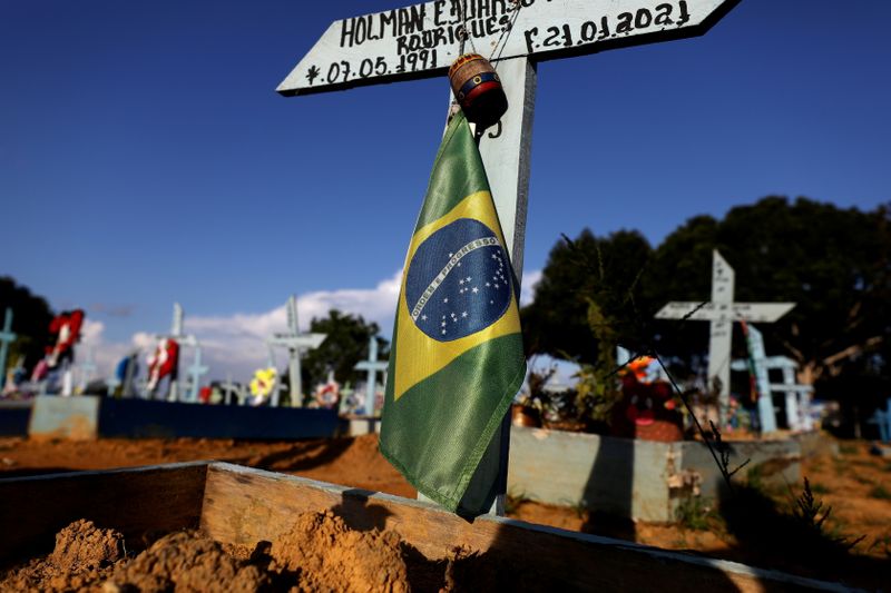 Túmulo de vítima da Covid-19 em cemitério de Manaus (AM)