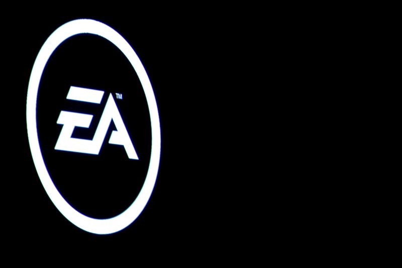 Logo da Electronic Arts fotografado em evento em Nova York, EUA