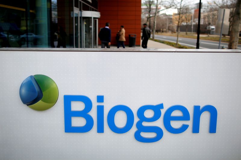 Logo da Biogen em Cambridge, Massachusetts