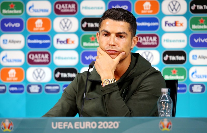 Cristiano Ronaldo durante entrevista coletiva em Budapeste