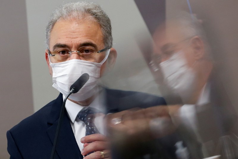Ministro da Saúde, Marcelo Queiroga, durante depoimento à CPI da Covid no Senado