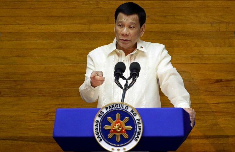 Presidente das Filipinas, Rodrigo Duterte, em Manila