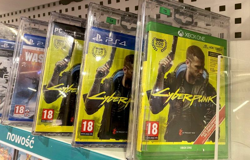 Jogo Cyberpunk em exposição em Varsóvia, Polônia