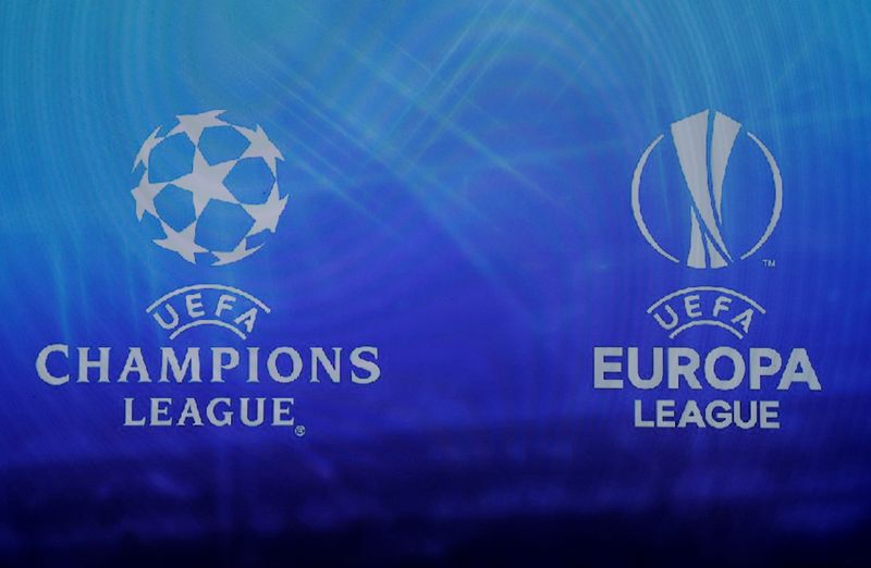 Logos da Champions e da Liga Europa
