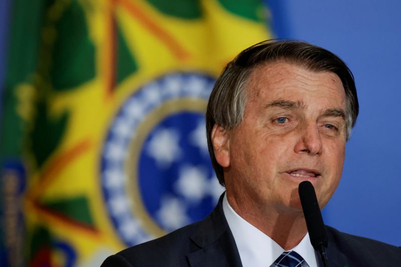 Presidente Jair Bolsonaro durante cerimônia no Palácio do Planalto