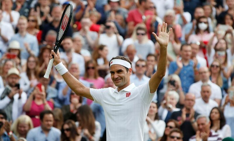 Federer comemora em Wimbledon