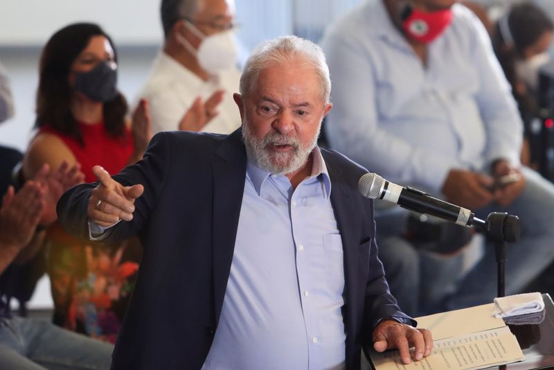 Ex-presidente Luiz Inácio Lula da Silva durante entrevista coletiva em São Bernardo do Campo Ex-presidente Luiz Inácio Lula da Silva durante entrevista coletiva em São Bernardo do Campo