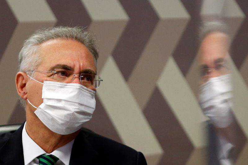 Relator da CPI da Covid no Senado, Renan Calheiros, durante reunião do colegiado