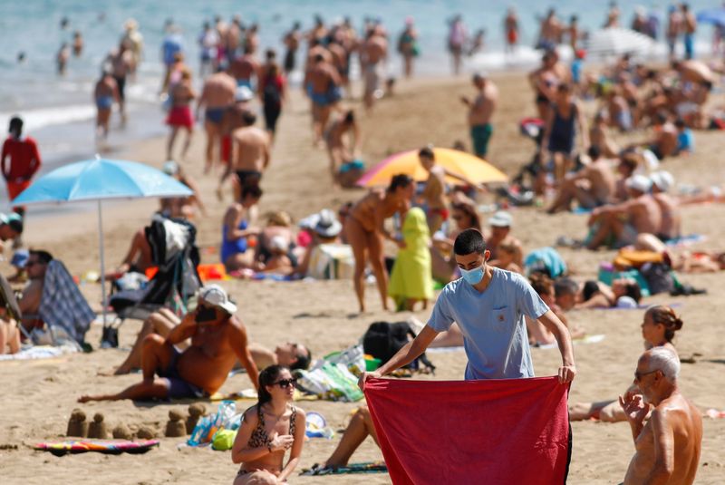 Praia em Las Canteras, em Las Palmas de Gran Canaria